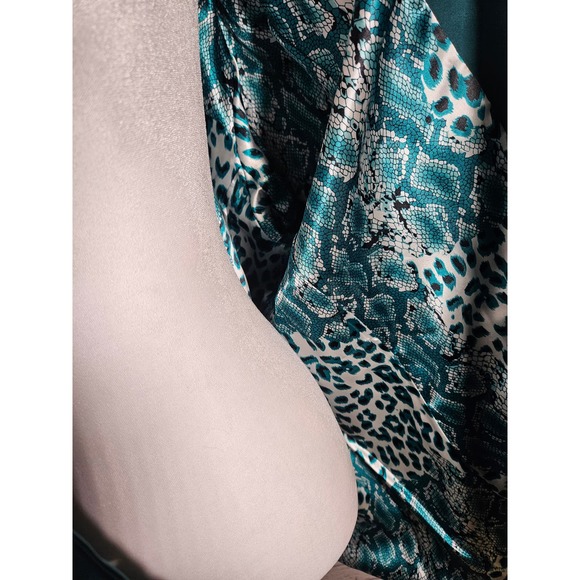 Dennis Basso Emerald Green Evening Jacket Size 2X Animal Print Lined - Picture 8 of 14